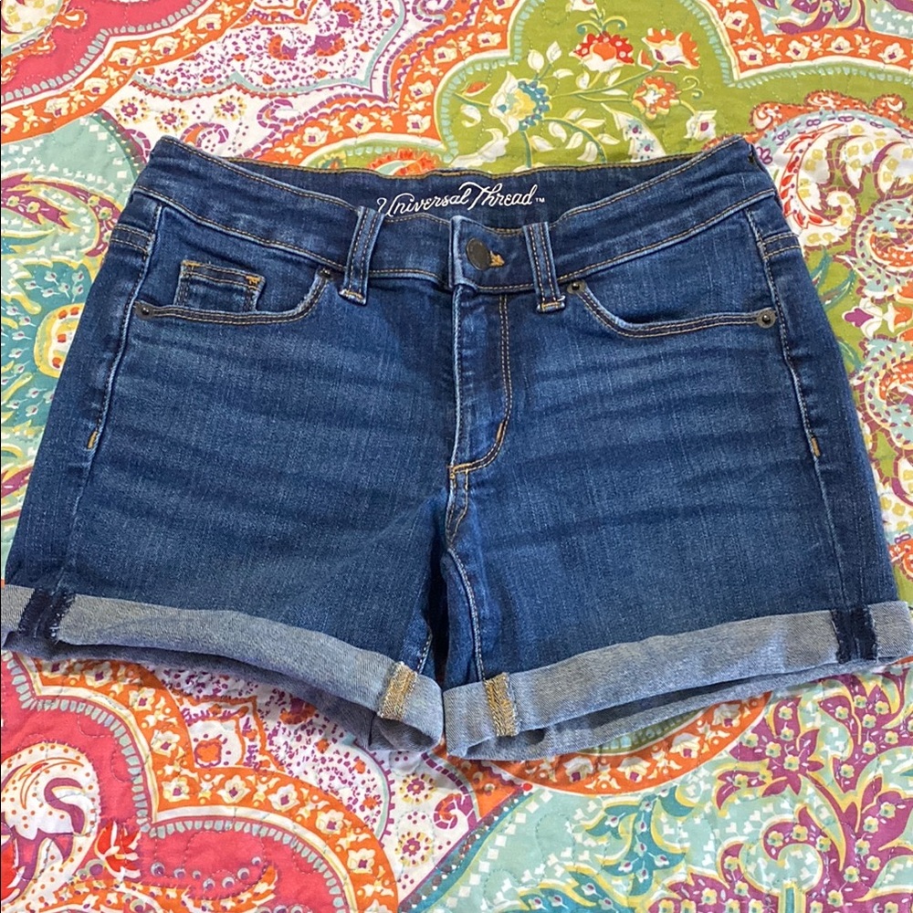 Universal Thread Blue Jean Shorts with Cuffed Hem